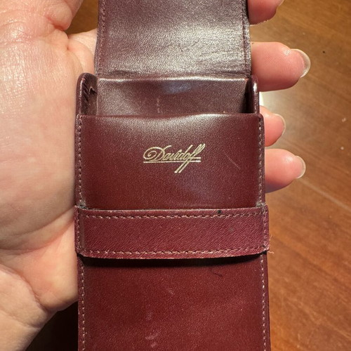 Davidoff Genuine Leather Cigar Case Bordeaux vintage like new
