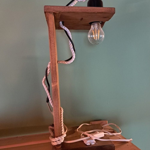 Handmade wooden table lamp new