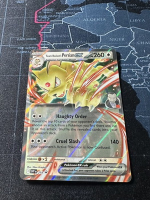 Team Rocket's Persian ex 218 Scarlet & Violet promo card new