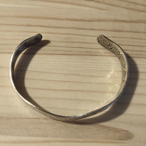 Meander bracelet cuff like new, silver steel unisex