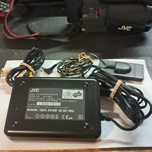 JVC video camera with charger and 2 batteries, used, good condition
