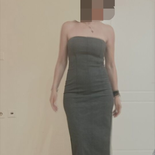 Bershka Strapless Dress like new, gray, soft elastic fabric