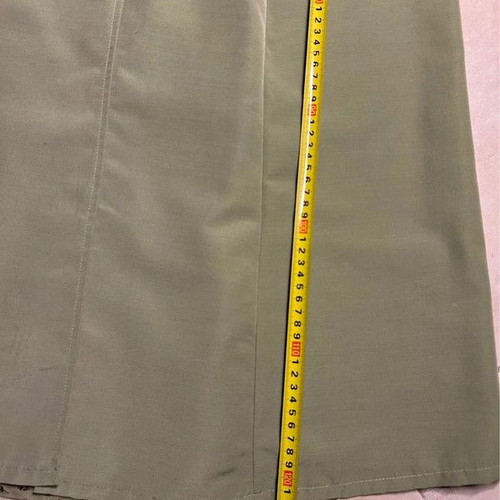 Vintage sage green dress size 40 with floral insert buttons puff sleeves midi