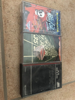 Cassette tapes used, 3 pieces Motley Crew AC/DC Highway