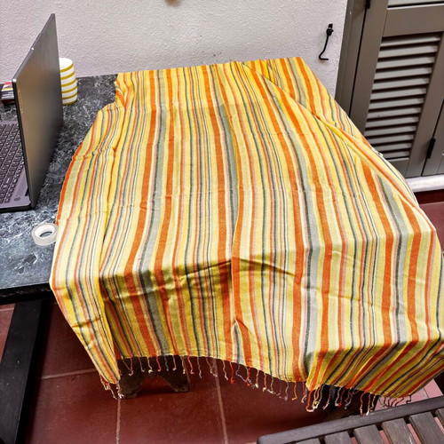 Striped tablecloth, 2.60x0.95 m, colorful