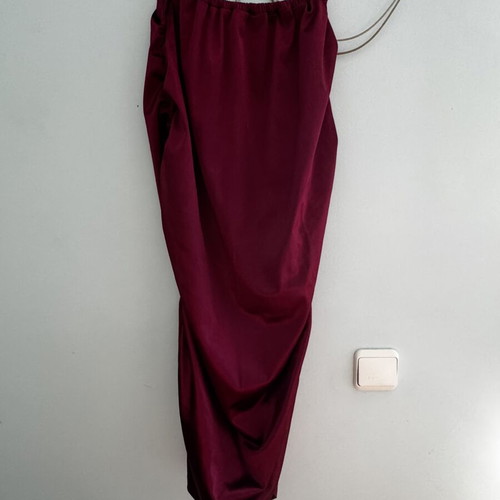 Burgundy thick satin set