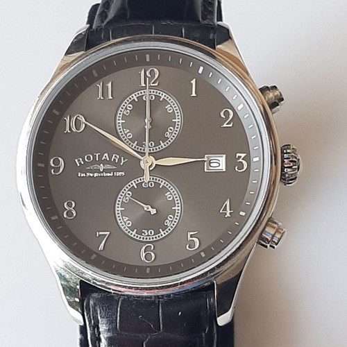 Rotary wristwatch men ultra slim new, leather strap