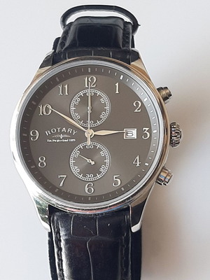 Rotary wristwatch men ultra slim new, leather strap