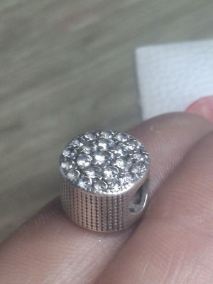 Pandora charm with zircon stones used, silver