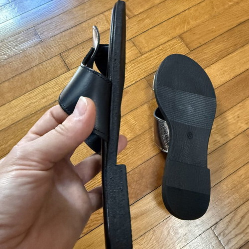 Sandals new, size 37, black with soft surface
