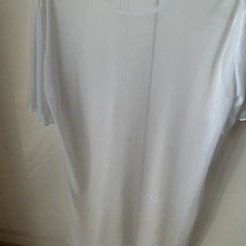 White set with lace top and transparent overlay, like new