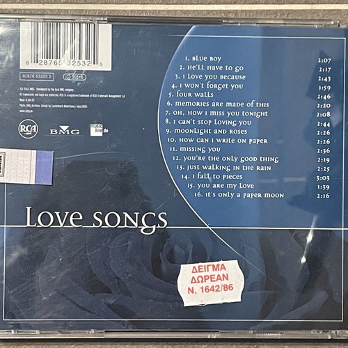 Jim Reeves Love Songs CD new, country