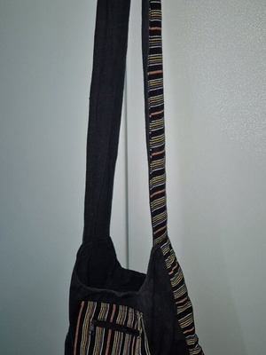 Boho shoulder bag like new with colorful stripes