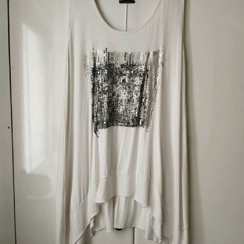 Blouse dress shallow, long, asymmetric, like new, size XL
