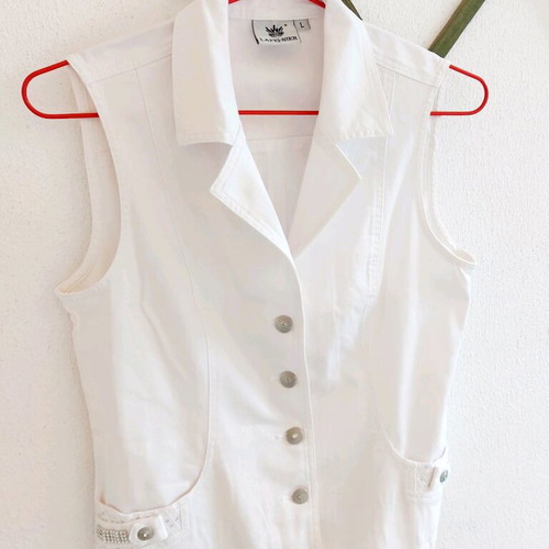 White denim vest used, elastic fabric, size L