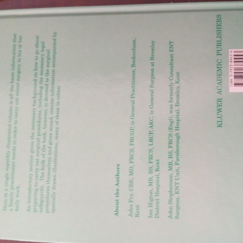 Colour Atlas of Minor Surgery in General Practice atlas like new