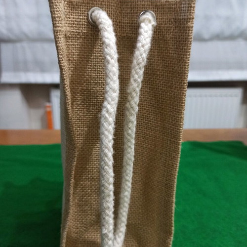 Bottle carrier bag like new made of burlap