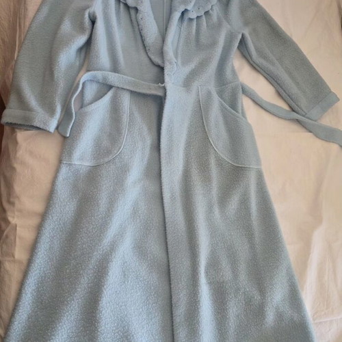 Women's Long House Robe sky blue like new, size M