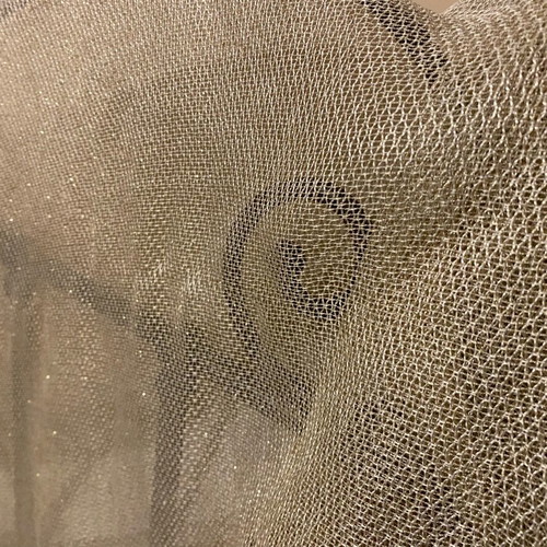 Beige curtains used, set of 2 with gold thread