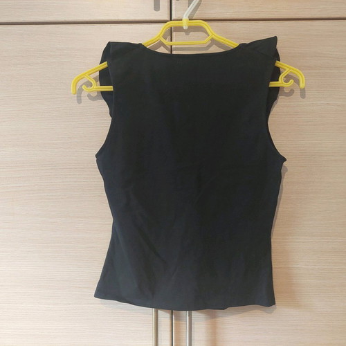 MNG Black Frill T-Shirt Size Small Like New