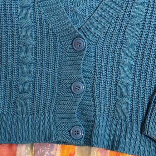 Blue knitted cardigan used Star Body H, size S
