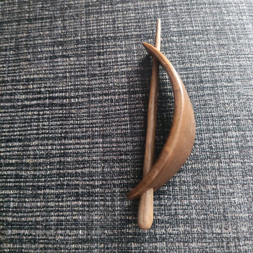 Hair accessory wooden brown barrette new