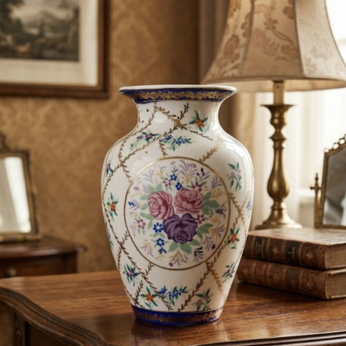 Chinese Satsuma Porcelain Vase like new, floral design