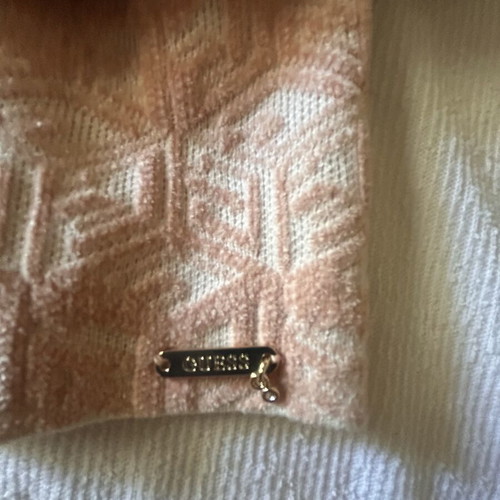 Guess velour cardigan, white and pink, XS