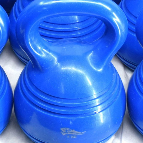 Kettlebell used, pack of 18, 5 kg, blue