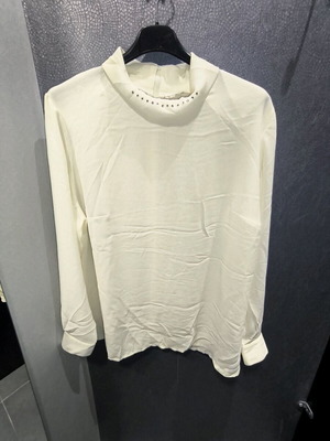 Vintage Sommermann blouse with strass collar like new, cream