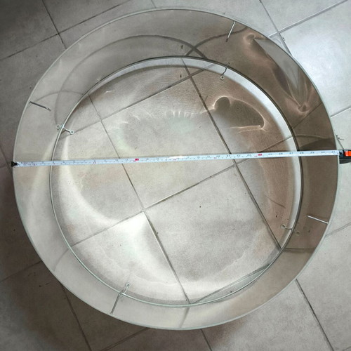 Ceiling light used with silver metal shade, 80cm diameter