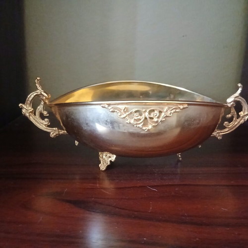 24K Plated BK Gold-Plated Metal Decorative Bowl, vintage