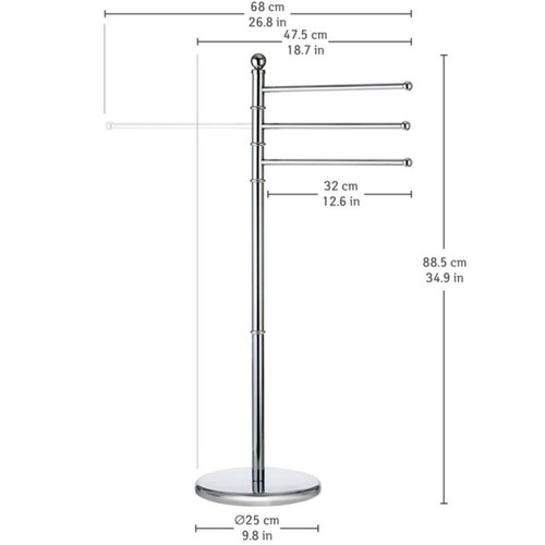Freestanding Bathroom Towel Rack with Rotating Arms new