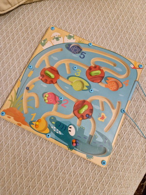 Wooden educational toy used with magnet