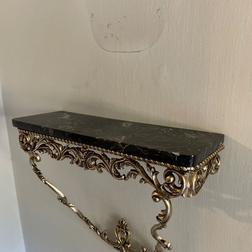 Marble wall shelf used with brass base 54x20x55 cm