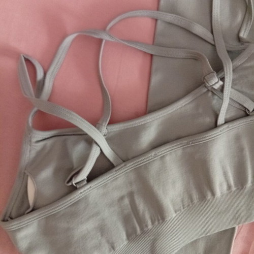 Sports set leggings and top, new, gray, size M-L