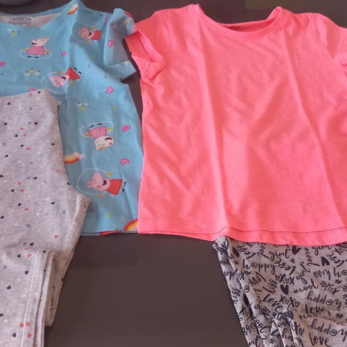 H&M girls' outfit pack 2 tops and 2 leggings 4-6 years like new