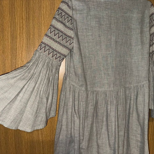 Zara Basic boho dress tunic with embroidery and bell sleeves size S like new