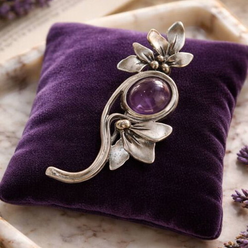 Handmade Silver Brooch used, Art Nouveau to Art Deco