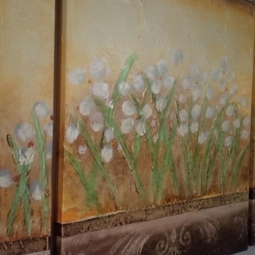 Decorative canvas painting used, set of 3 pieces