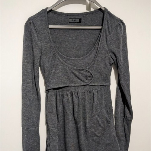 Only long-sleeve grey blouse like new, size S