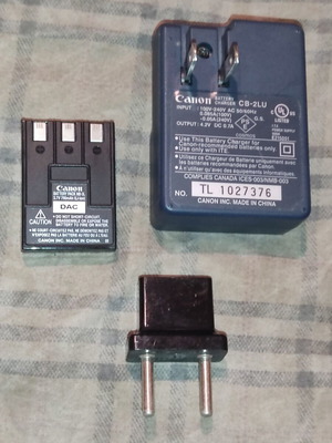 Canon charger CB-2LU and NB-3L lithium battery used