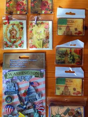 Vintage mini cards set new with memo pad and 3D stickers