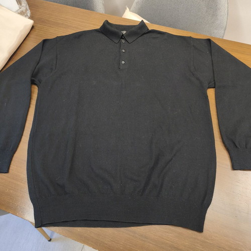 Brian Scott knitted polo sweater medium black like new
