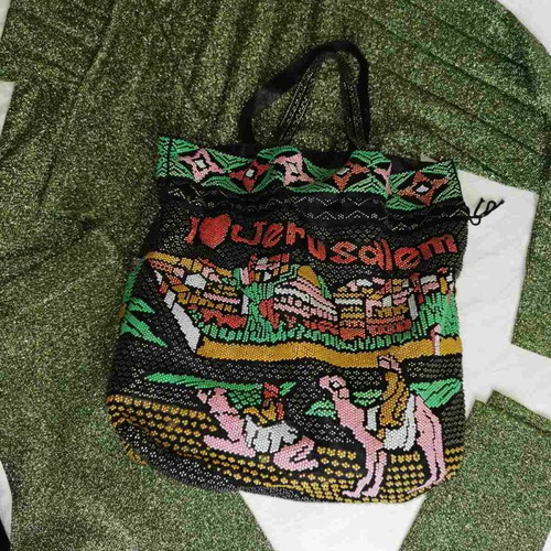 A-Cold-Wall beaded tote bag, vintage Jerusalem souvenir