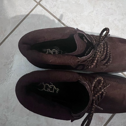 Boheme leather suede ankle boots like new, brown