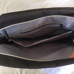 Backpack canvas black used with multiple compartments