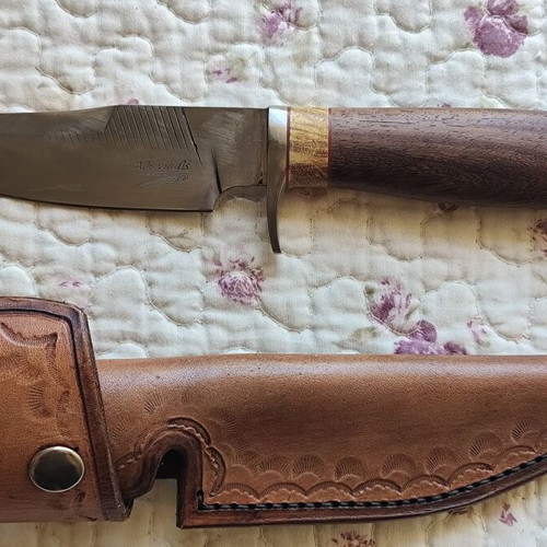 Handmade knife collection 52100 steel with leather sheaths, new