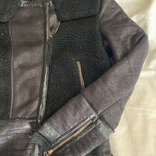 Black mouton jacket medium used