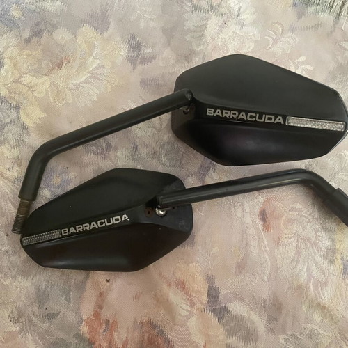 Barracuda Ego B-Lux motorcycle mirrors set like new, black aluminum